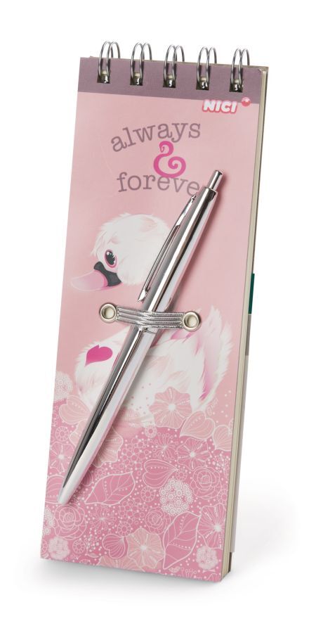 Beležka NICI - Labod Love Swan, 20 x 7 x 3 cm