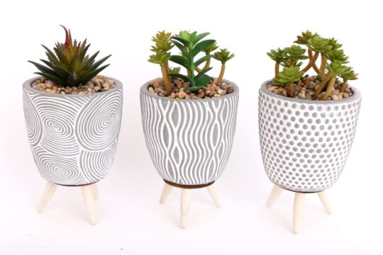 Dekoracija Sukulente - v lončku, 13 x 9 cm