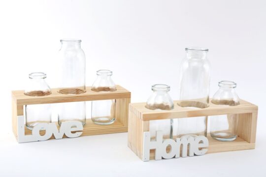 Dekoracija Steklenice - na polici, 24 x 8 cm