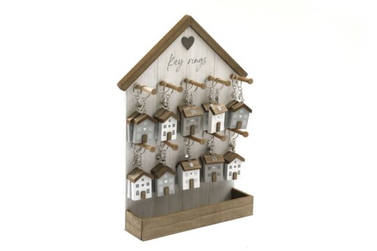 Obesek za ključe SILFC - 4x6 cm, hišni motiv