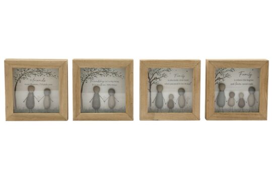 Dekoracija Pebble Family Friends Plaque - 12 cm, sort