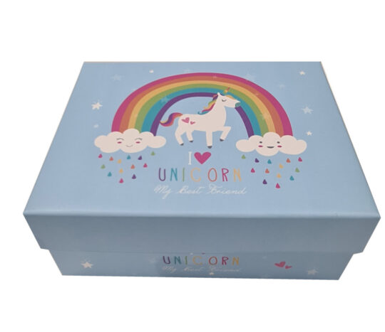 Darilna škatla SUPERSTAR - samorog modra, 27 x 20 x 10 cm, S9617-5