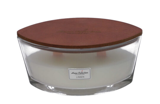 Sveča HOME COLLECTION Linen - ovalna, 365 g