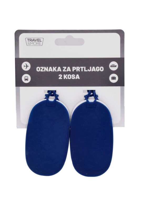 Oznaka za kovček TRAVEL AND MORE Oval - temno modra, 2 kosa