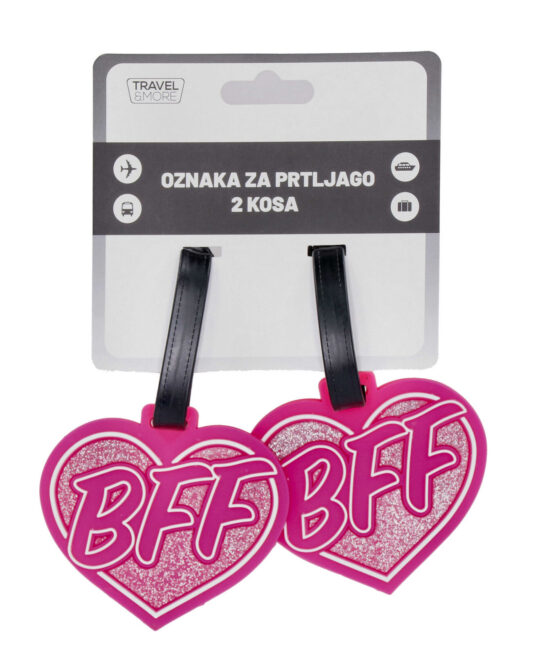Oznaka za kovček TRAVEL AND MORE BFF - motiv BFF, 2 kosa