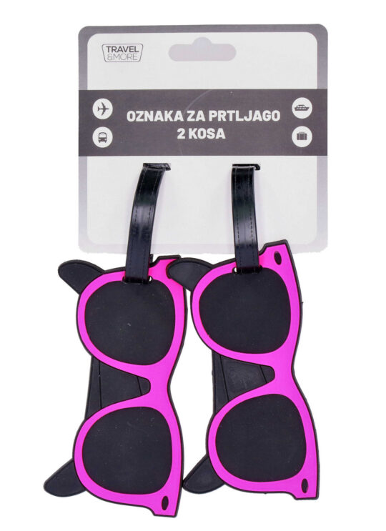 Oznaka za kovček TRAVEL AND MORE Očala - motiv očala, 2 kosa