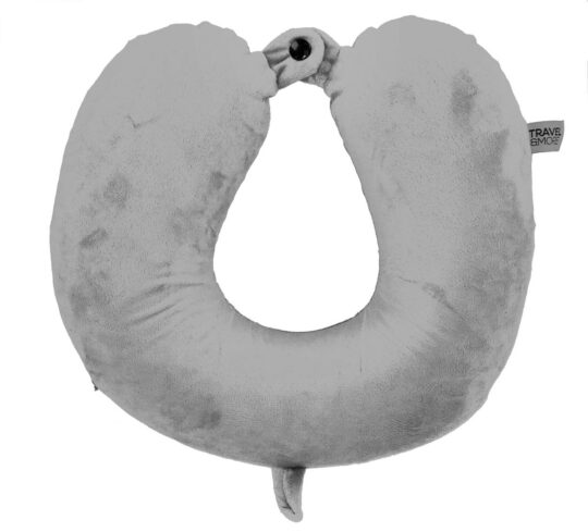 Potovalna blazina TRAVEL & MORE Memory Cotton - siva, spominski bombaž