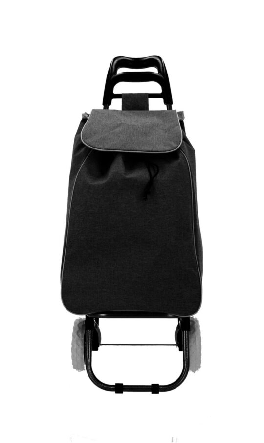 Nakupovalni voziček TRAVEL AND MORE - denim črn, enojna kolesa, 28 x 36 x 95 cm