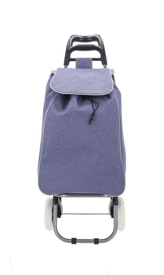 Nakupovalni voziček TRAVEL AND MORE - denim vijolična, enojna kolesa, 28x36x95 cm