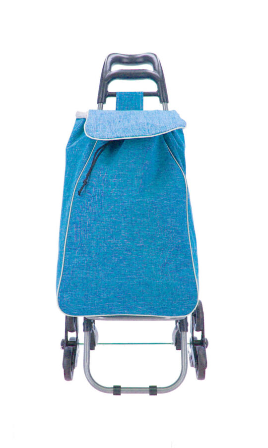 Nakupovalni voziček TRAVEL AND MORE - denim sky blue, trojna kolesa, 32x40x96 cm