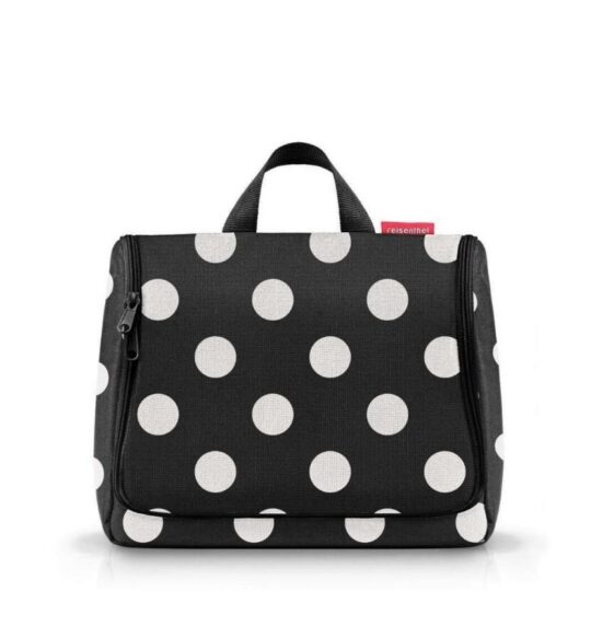 Toaletna torbica REISENTHEL XL Dots White - bela, pikčasta, velika
