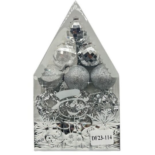 Božične bunkice HOME MAGIC - srebrne, 4 cm, 1/12