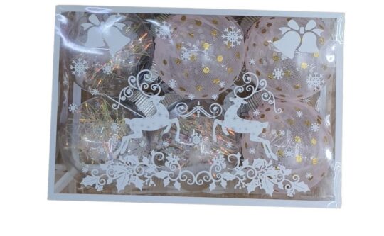 Božične bunkice HOME MAGIC - roza, 8 cm, 1/6