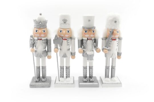 Dekoracija Silver Nutcracker - 25 cm