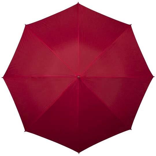 Dežnik - avtomatski, dolg lesen ročaj, rdeč