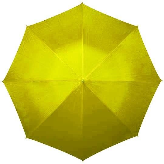 Dežnik - avtomatski, dolg lesen ročaj, rumen