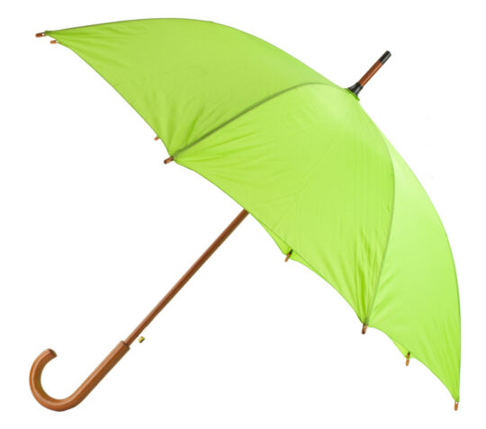 Dežnik U&M - avtomatski, dolg lesen ročaj, svetlo zelen