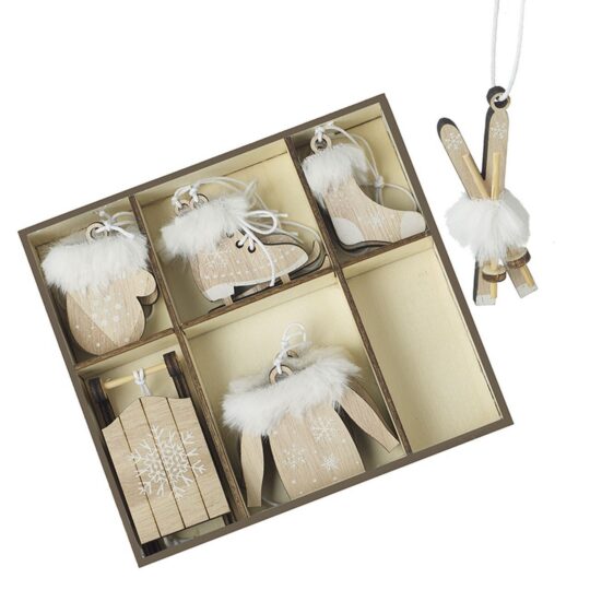 Set lesenih obeskov HEAVEN SENDS Smuči, sanke in drsalke - 6v1