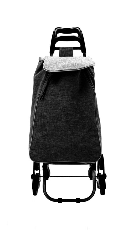 Nakupovalni voziček TRAVEL AND MORE - denim črn, trojna kolesa, 32x40x96 cm