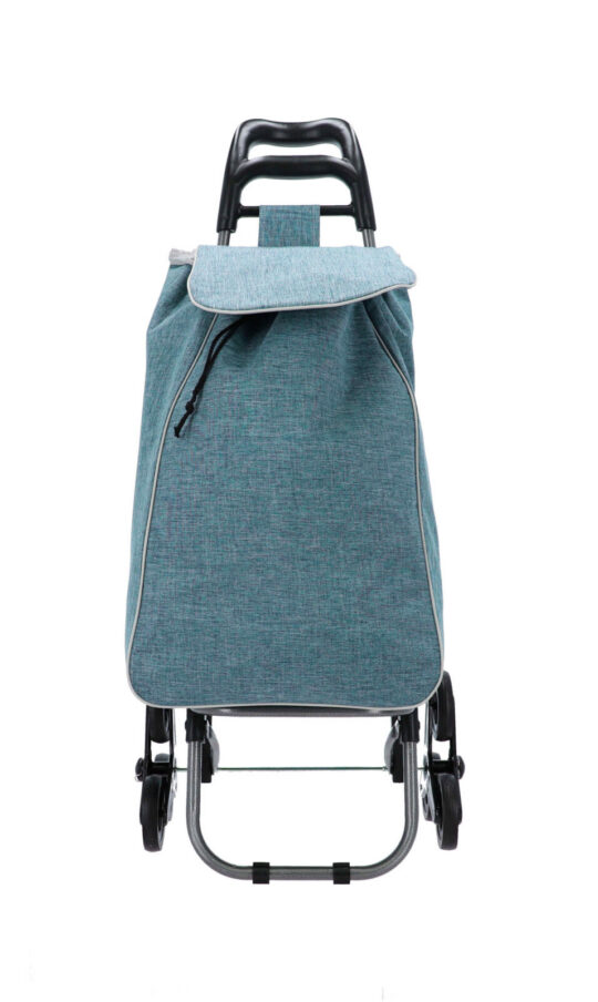 Nakupovalni voziček TRAVEL AND MORE - jeans moder, trojna kolesa, 32x40x96 cm