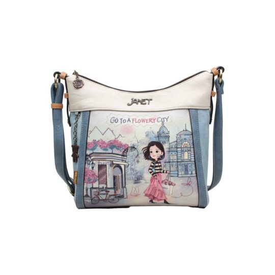 Torbica za čez ramo JANET DENESE Flowery City Mix - ženska