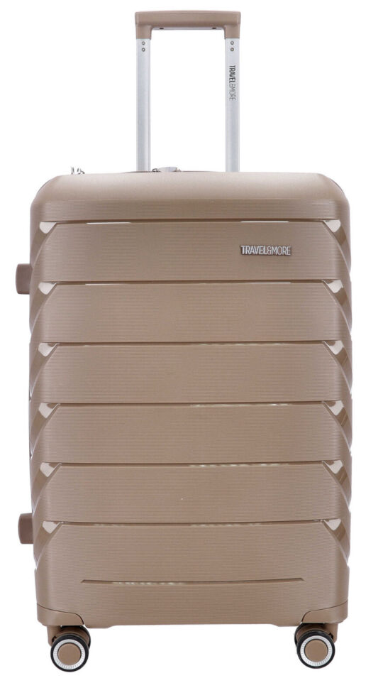 Kabinski kovček TRAVEL AND MORE Unbreakable - bež, trdi, 35 l
