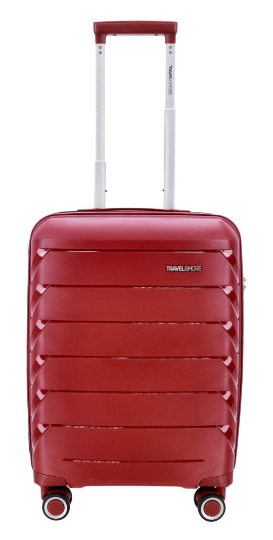 Kabinski kovček TRAVEL AND MORE Unbreakable - rdeč, trdi, 35 l