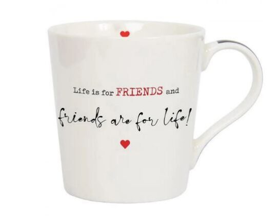 Skodelica LASSER PAVEY Life Is for Friends - keramična