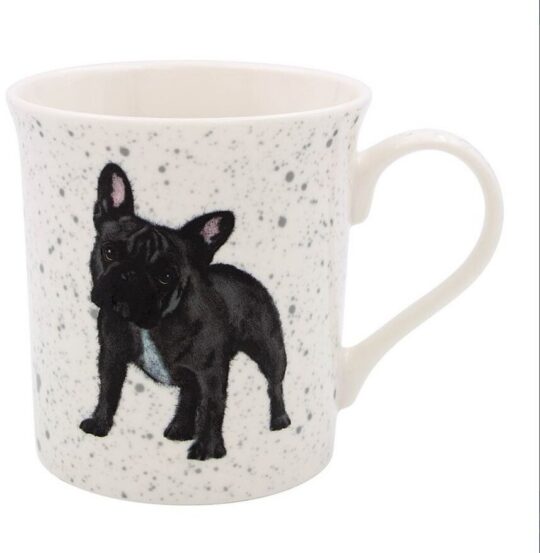 Skodelica LASSER PAVEY Frenchie Leonardo - keramična, bela