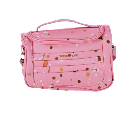 Kozmetični kovček TRAVEL AND MORE - zlate pike, 30×20×17 cm