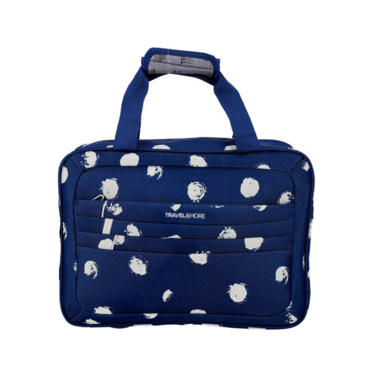 Potovalna torba TRAVEL & MORE - modre pike, 40×29×14 cm