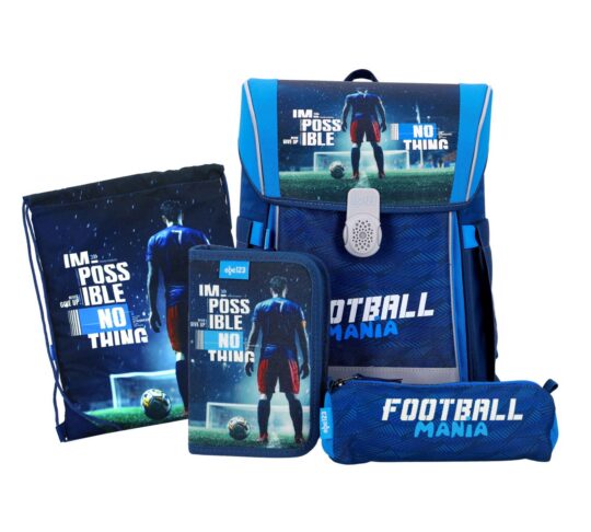 Šolska torba ABC123 Ergo Flexi - nogomet, 4-delni set