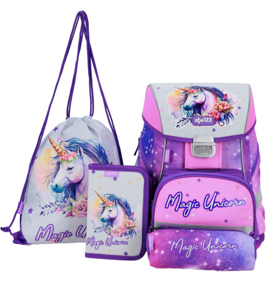 Šolska torba ABC123 - samorog, 4-delni set