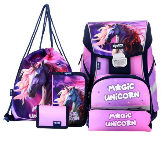 Šolska torba ABC123 - samorog, 5-delni set