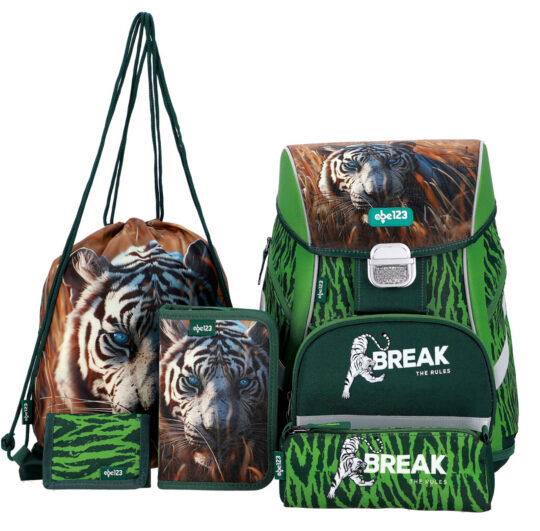 Šolska torba ABC123 - tiger, 5-delni set