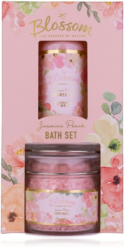 Darilni set BLOSSOM - kopanje, gel za tuširanje 100 ml in sol za kopanje 120 g