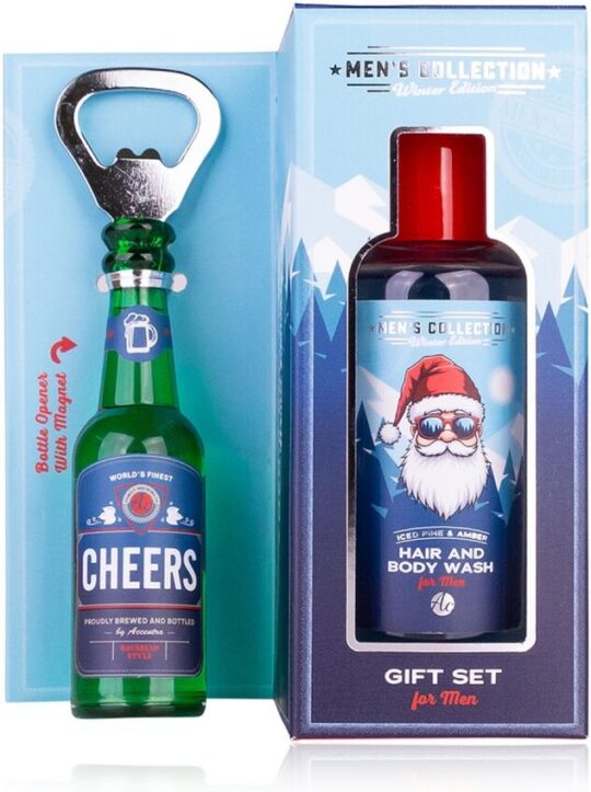 Darilni set MC W EDITION - kopanje, moški gel za telo in lase 100 ml in odpirač