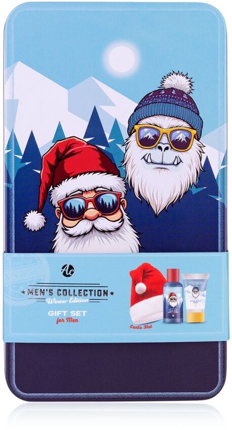 Darilni set MC W EDITION - kopanje, moški gel 100 ml, balzam 50 ml in božična kapa