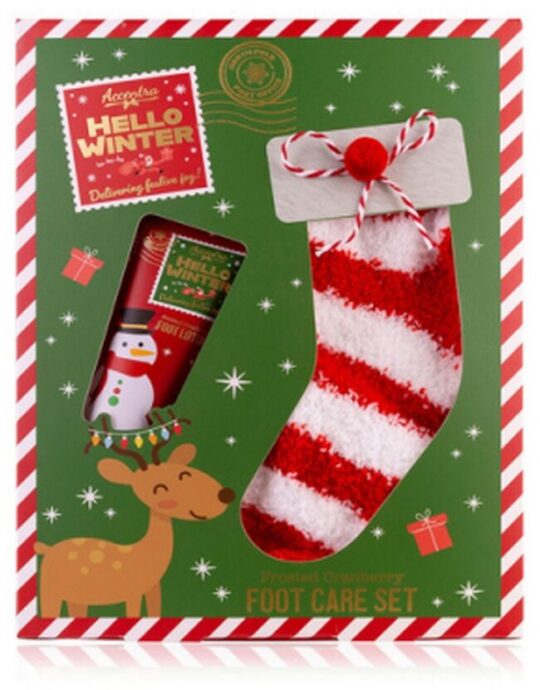 Darilni set HELLO WINTER - nega nog, losjon za noge 60 ml in nogavice one size