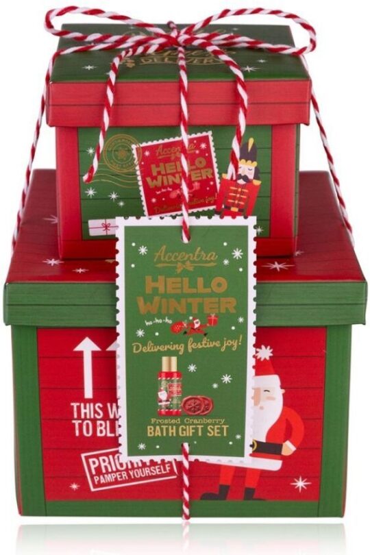 Darilni set HELLO WINTER - kopanje, gel za tuširanje 100 ml in 2 x 30 g bombica za kopanje