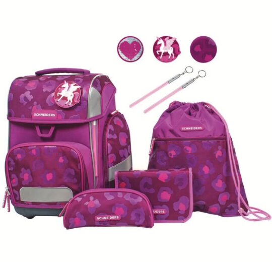 Šolska torba SCHNEIDERS Ergolite Berry Paw - 9-delni set
