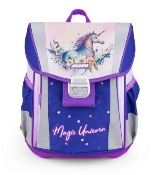 Šolska torba JOLLY Ergonomic Classic - samorog, 46-delni set