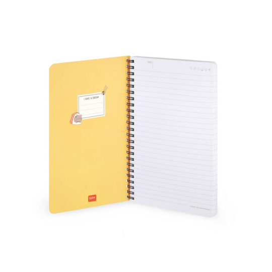 Špiralni blok LEGAMI - velik, črtni, sushi cat