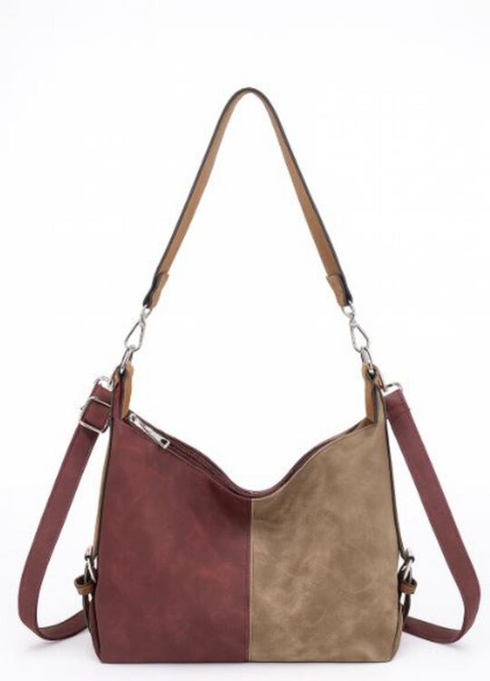 Torbica za čez ramo LS COLLECTION Sofia - rdeče rjava