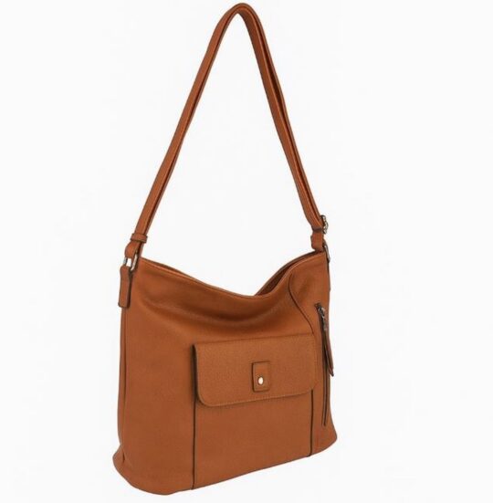 Vrečasta torbica LS COLLECTION Erik Style - rjava, hobo