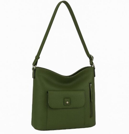 Vrečasta torbica LS COLLECTION Erik Style - zelena, hobo