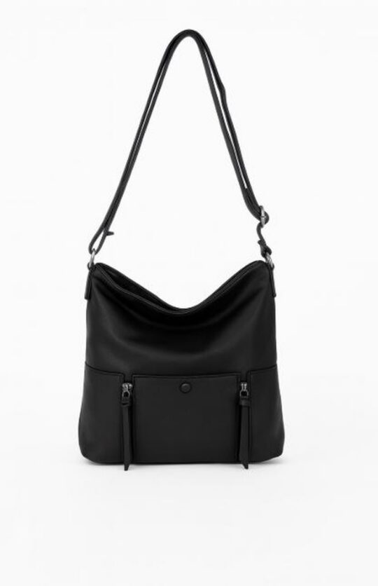 Vrečasta torbica LS COLLECTION Erik Style - črna, hobo