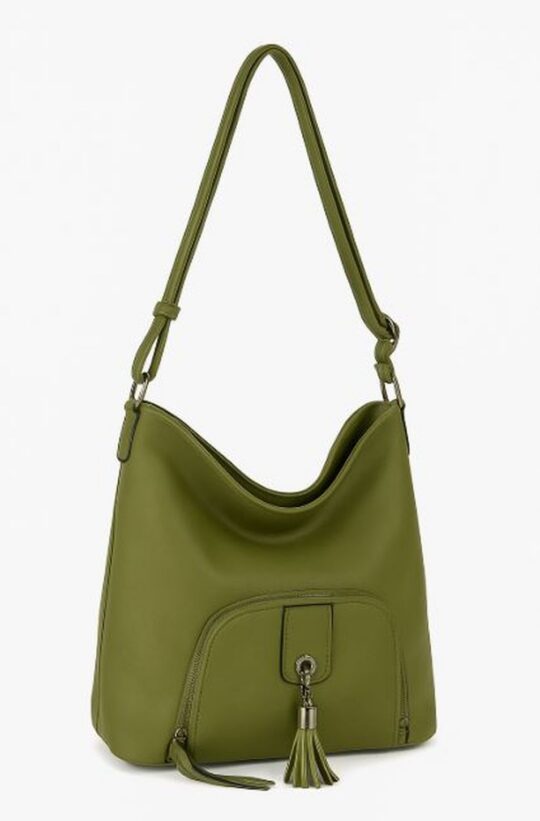 Vrečasta torbica LS COLLECTION Erik Style - zelena, hobo