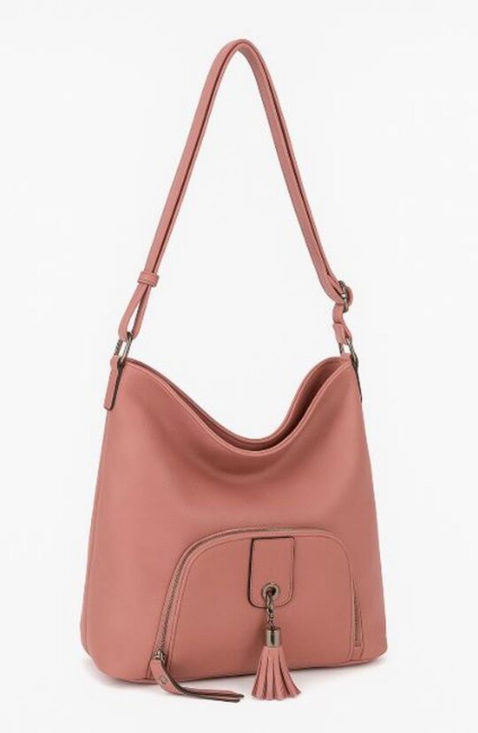 Vrečasta torbica LS COLLECTION Erik Style - roza, hobo