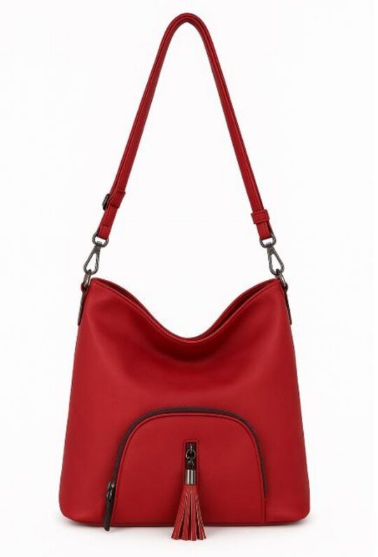 Vrečasta torbica LS COLLECTION Erik Style - rdeča, hobo